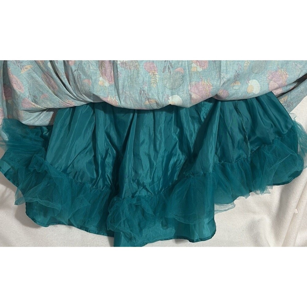 DISNEY STORE Frozen Ana Elsa Princess Dress Pretend Play Sz 9/10 Turquoise/pink - Picture 11 of 12